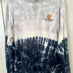 Simply Southern Classic White Tee Golden retriever tye die